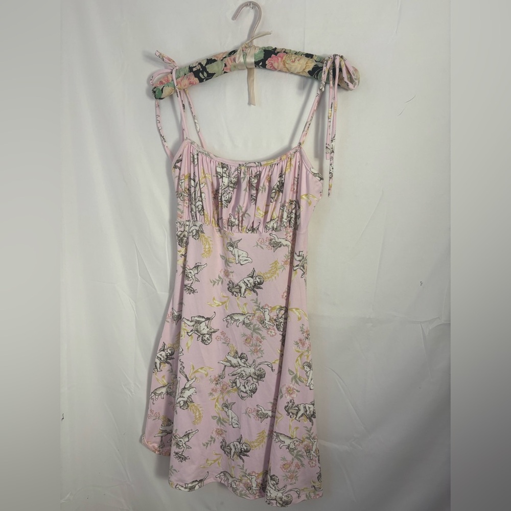 Pink Coquette‎ Angel Babydoll Ethereal Tie Strap Mini Dress Size M - Picture 11 of 12